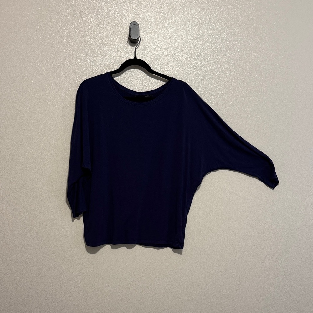 Tahari Midnight Blue Long Sleeve Top